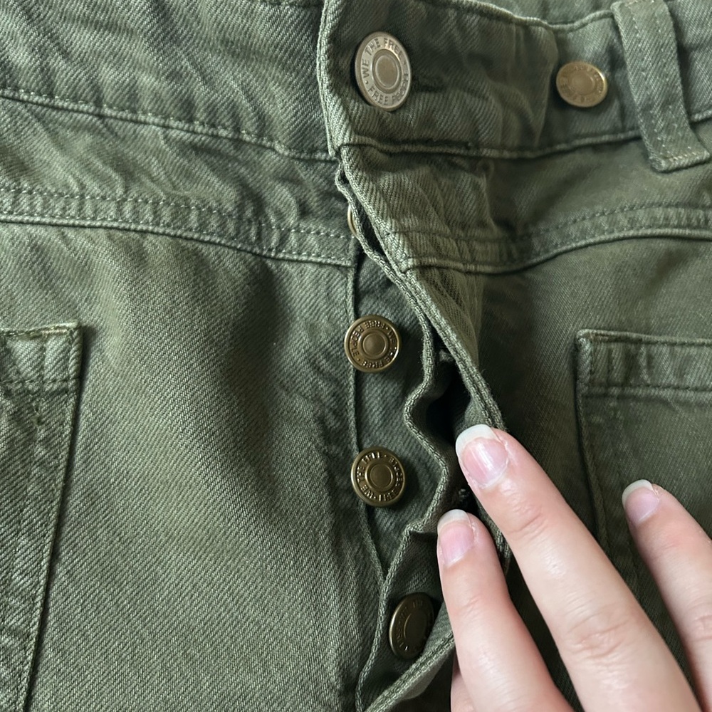 We The Free Palmer Olive Green Wide-Leg Jeans - Picture 7 of 13
